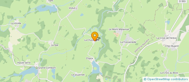 localisation de l'entreprise GAEC JACQUES ET JULIEN PRUDHOMME à PEYRAT-LA-NONIERE