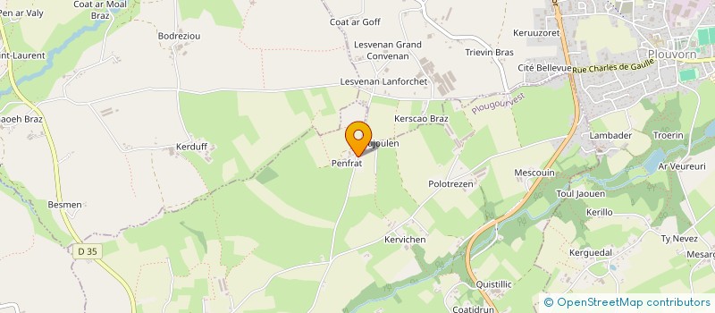 localisation de l'entreprise GAEC JEZEGOU-ROHOU  PLOUGOURVEST