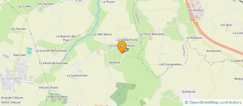 localisation de l'entreprise GAEC KERBRAS à SEVIGNAC