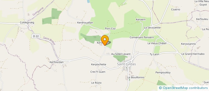 localisation de l'entreprise GAEC KERVEGAN SERANDOUR à SAINT-GILDAS