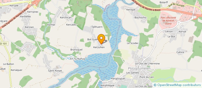 localisation de l'entreprise GAEC KERZUHEN à PLUNERET