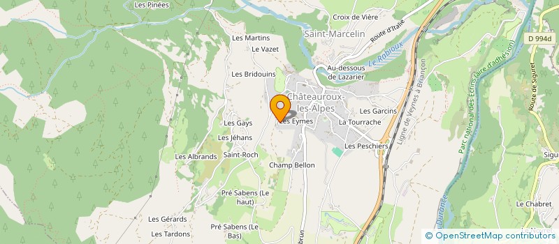 localisation de l'entreprise GAEC L'ETOILE DES GLACIERS à CHATEAUROUX-LES-ALPES