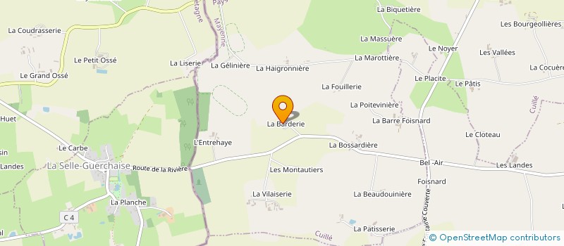 localisation de l'entreprise GAEC LA BARDERIE à CUILLE