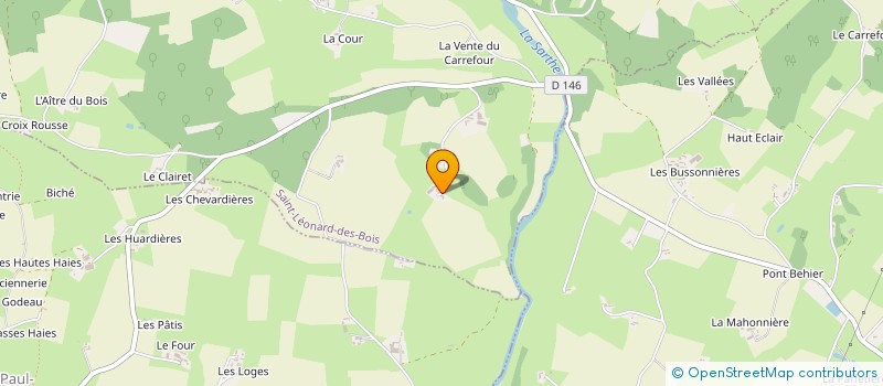 localisation de l'entreprise GAEC LA BASSE VENTE à SAINT-LEONARD-DES-BOIS