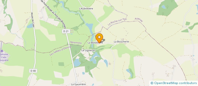 localisation de l'entreprise GAEC LA BOISLIVIERE à COEX