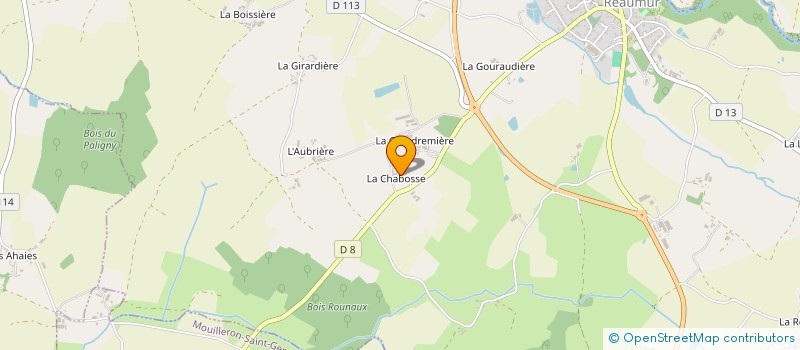 localisation de l'entreprise GAEC LA CHABOSSE à REAUMUR