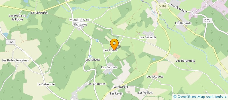 localisation de l'entreprise GAEC LA COUR AUX ROCHES à MOUTIERS-EN-PUISAYE