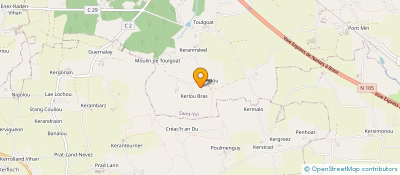 localisation de l'entreprise GAEC LA FERME DE KERLOU à SAINT-YVI