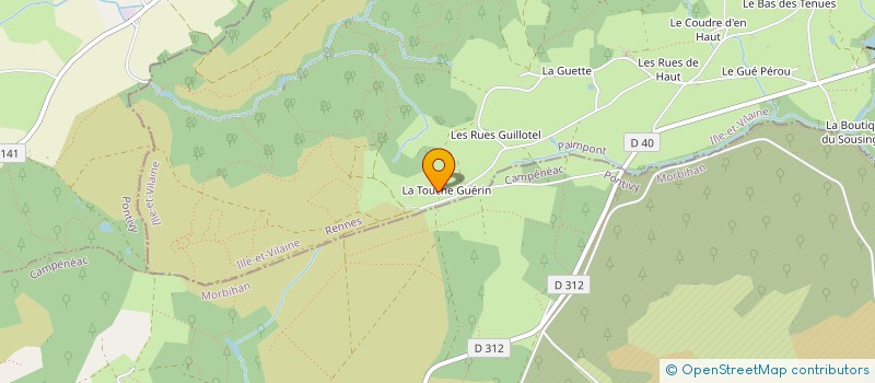 localisation de l'entreprise GAEC LA FERME DE L'HOTIE  PAIMPONT