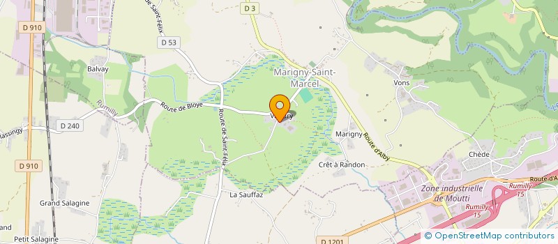 localisation de l'entreprise GAEC LA FERME DE LA SAUFFAT à MARIGNY-SAINT-MARCEL