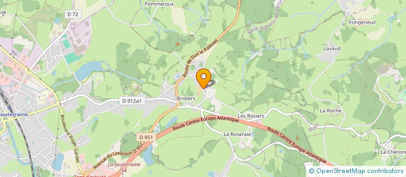 localisation de l'entreprise GAEC LA FERMETTE DE BRIDIERS à LA SOUTERRAINE