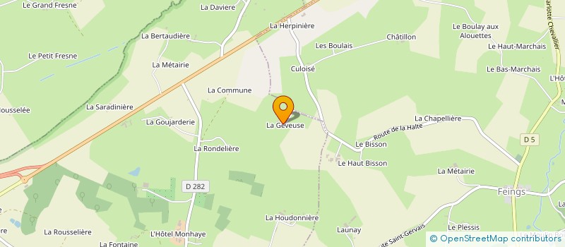 localisation de l'entreprise GAEC LA GEVEUSE à VILLIERS-SOUS-MORTAGNE