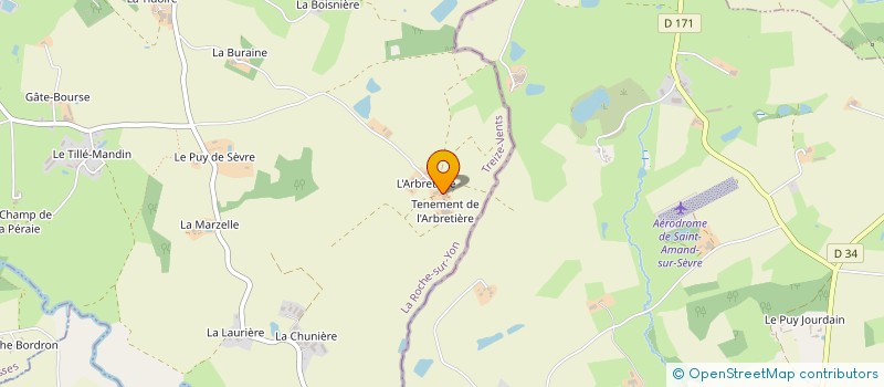 localisation de l'entreprise GAEC LA HAUTE ARBRETIERE  TREIZE-VENTS