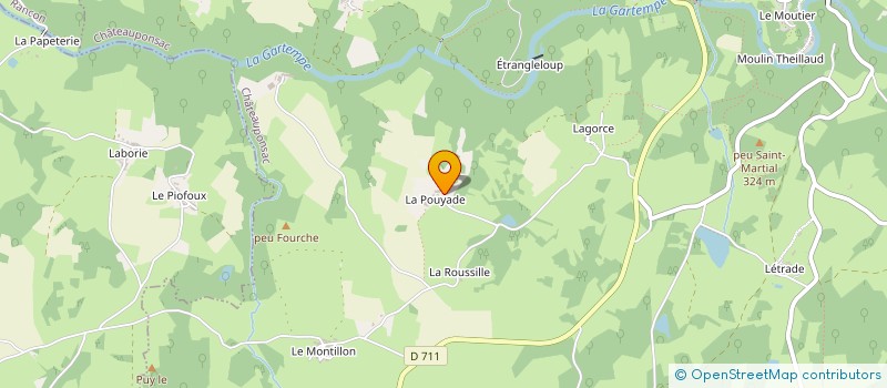 localisation de l'entreprise GAEC LA POUYADE à CHATEAUPONSAC
