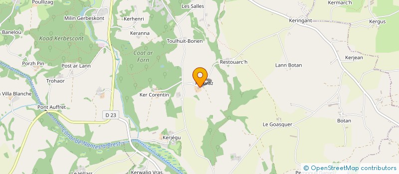 localisation de l'entreprise GAEC LA RAINETTE à ROSTRENEN