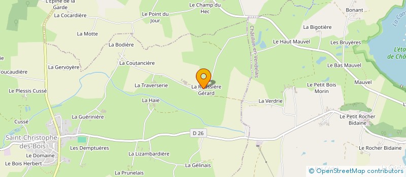 localisation de l'entreprise GAEC LA ROUSSIERE à SAINT-CHRISTOPHE-DES-BOIS