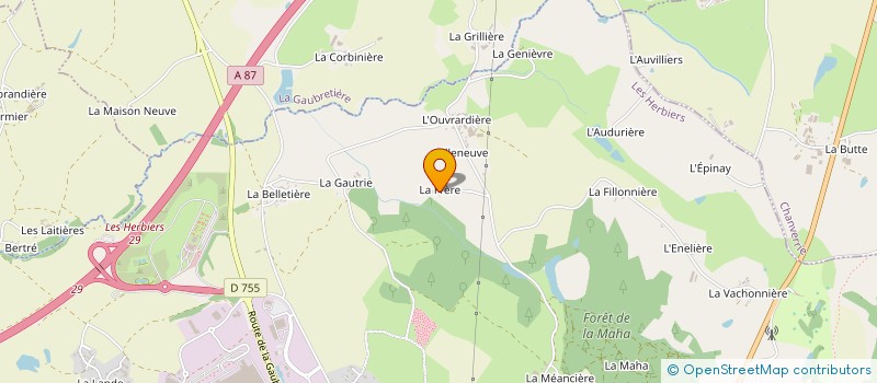 localisation de l'entreprise GAEC LA SAINT FRERE à CHANVERRIE
