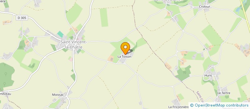 localisation de l'entreprise GAEC LA TOISONNAISE à SAINT-VINCENT-LA-CHATRE