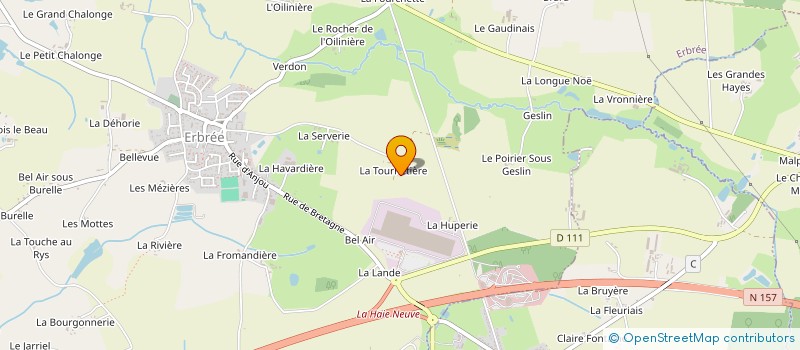 localisation de l'entreprise GAEC LA TOURNETIERE à ERBREE