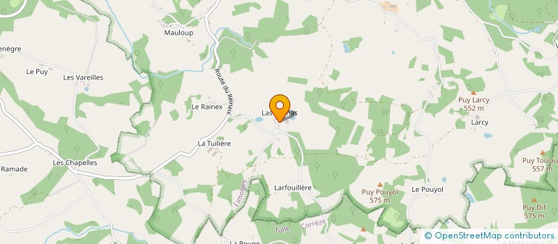 localisation de l'entreprise GAEC LAS ROCHAS à LA CROISILLE-SUR-BRIANCE