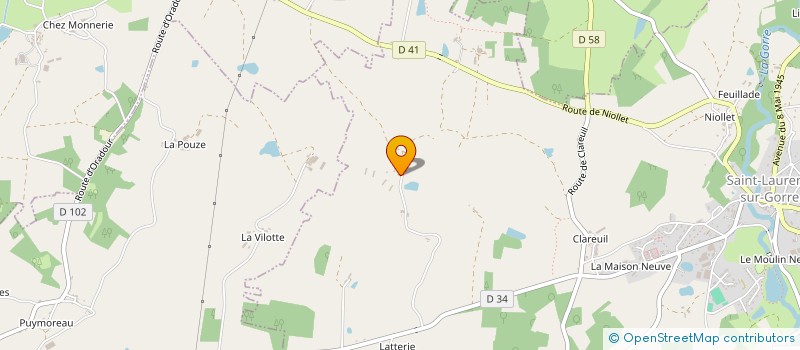 localisation de l'entreprise GAEC LAURENTAIS à SAINT-LAURENT-SUR-GORRE