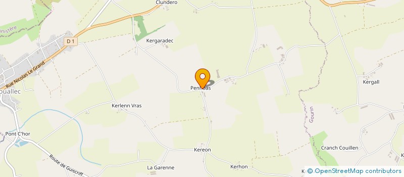 localisation de l'entreprise GAEC LE BEC à ROUDOUALLEC