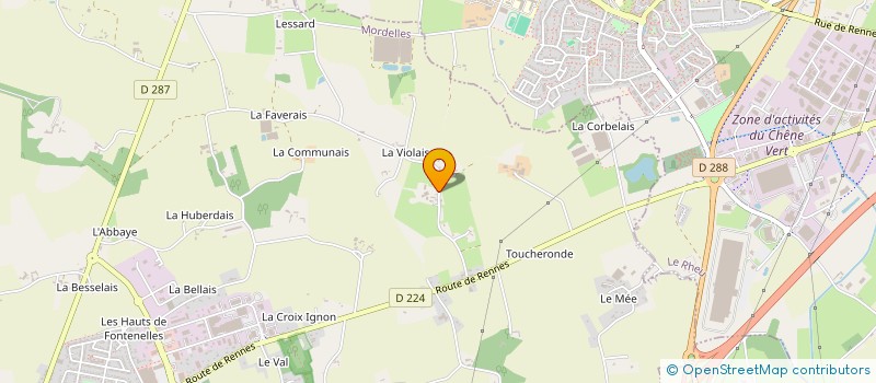 localisation de l'entreprise GAEC LE CHAMP DU CHENE à MORDELLES