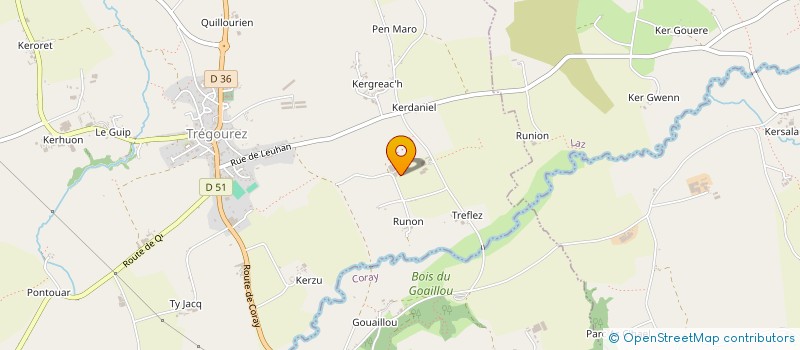 localisation de l'entreprise GAEC LE GARREC à TREGOUREZ