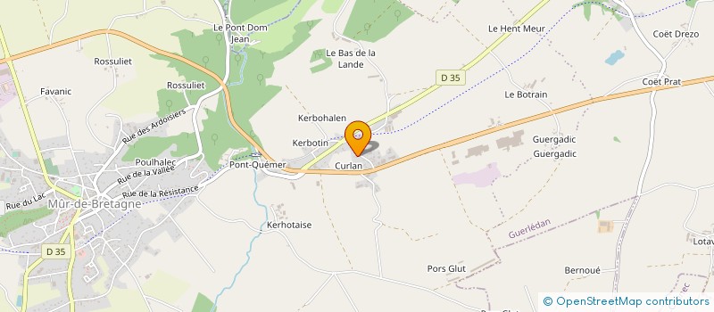 localisation de l'entreprise GAEC LE HIR FOURCHON à GUERLEDAN