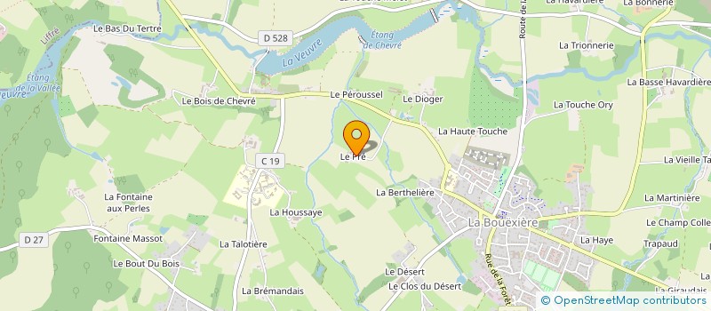localisation de l'entreprise GAEC LE HOUX DU PRE à LA BOUEXIERE