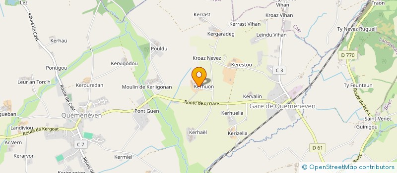 localisation de l'entreprise GAEC LE MENN  QUEMENEVEN