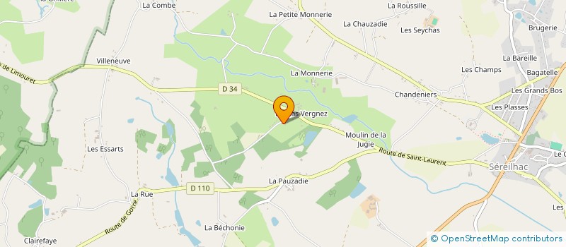 localisation de l'entreprise GAEC LE MONT VERT à SEREILHAC