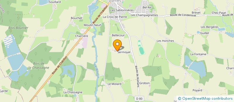 localisation de l'entreprise GAEC LES 3 B DE SERMOYAT à NEUVILLE-LES-DAMES