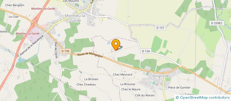 localisation de l'entreprise GAEC LES BARBINS à ORIGNOLLES
