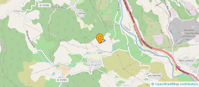 localisation de l'entreprise GAEC LES BERGERS DU LODEVOIS  OLMET-ET-VILLECUN