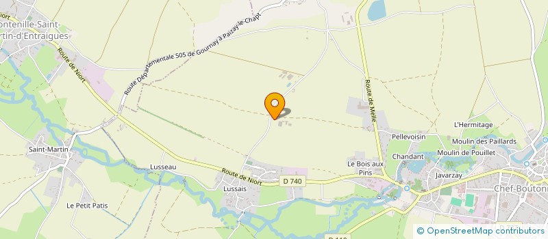localisation de l'entreprise GAEC LES BRANDELITS à CHEF-BOUTONNE