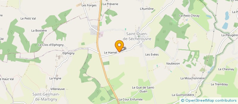 localisation de l'entreprise GAEC LES COCHONS SONT DANS LE PRE à SAINT-OUEN-DE-SECHEROUVRE