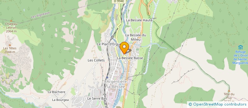 localisation de l'entreprise GAEC LES COCOTTES DE L'ABC à L'ARGENTIERE-LA-BESSEE