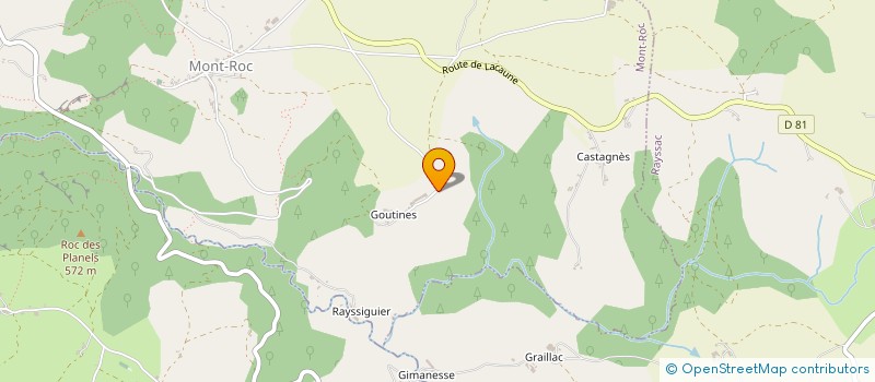 localisation de l'entreprise GAEC LES GOUTTINES  MONT-ROC