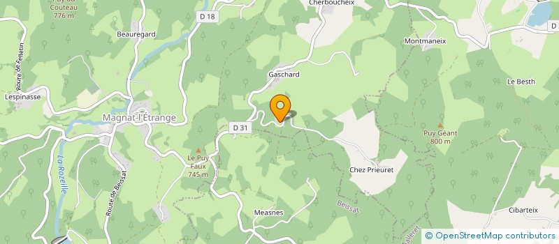 localisation de l'entreprise GAEC LES LEGUMES DU MOULIN à MAGNAT-L'ETRANGE