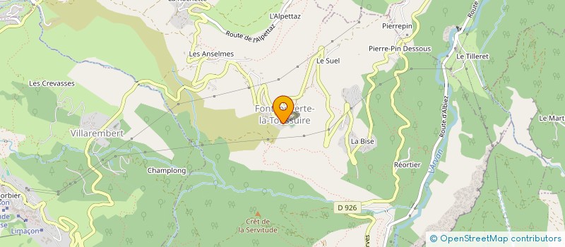 localisation de l'entreprise GAEC LES SYBELLES à FONTCOUVERTE-LA-TOUSSUIRE