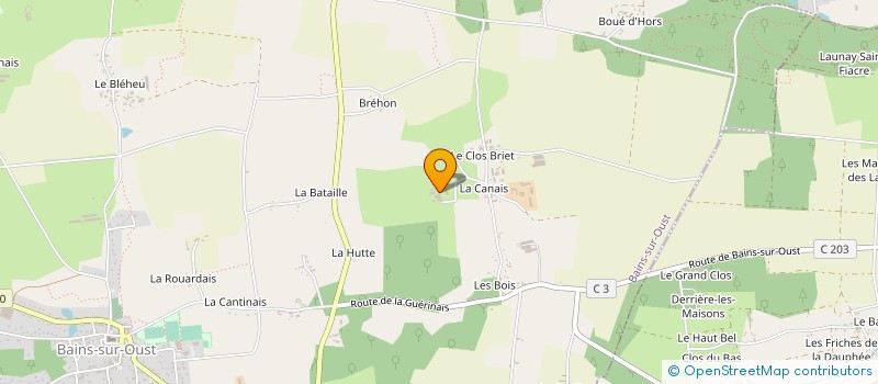 localisation de l'entreprise GAEC ORHAN à BAINS-SUR-OUST