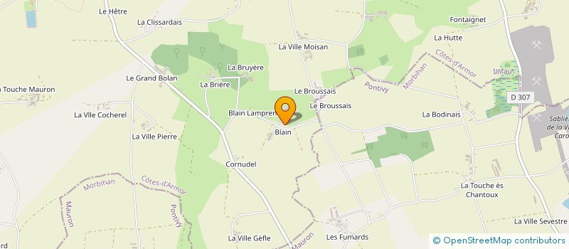 localisation de l'entreprise GAEC PARTIEL DE BLAIN à ILLIFAUT