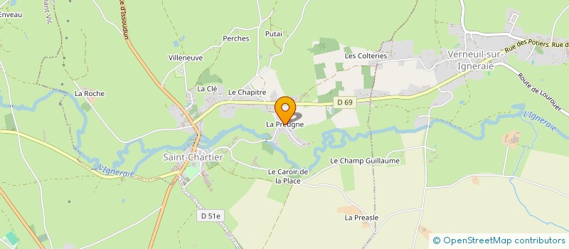 localisation de l'entreprise GAEC PATUREAUX VERDUREAU à SAINT-CHARTIER