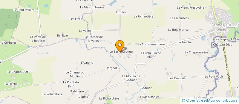 localisation de l'entreprise GAEC POIRIER à GENNES-SUR-SEICHE