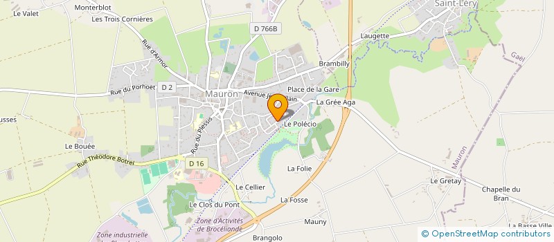 localisation de l'entreprise GAEC PONT MENARD à SAINT-BRIEUC-DE-MAURON