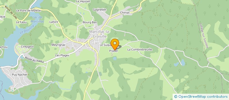 localisation de l'entreprise GAEC PRADELET à MARCILLAC-LA-CROISILLE