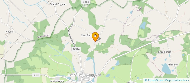localisation de l'entreprise GAEC PRESSIGOUT à LES SALLES-LAVAUGUYON