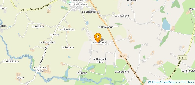 localisation de l'entreprise GAEC RATTIER à ST MARS SUR LA FUTAIE