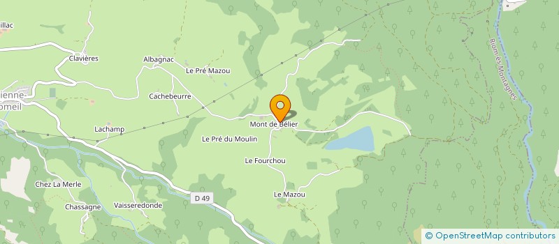 localisation de l'entreprise GAEC RECONNU CHAUMEIL à SAINT-ETIENNE-DE-CHOMEIL